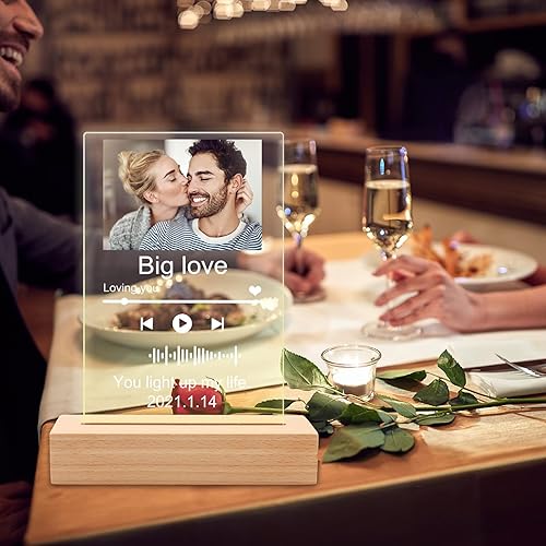 Miniatura 2 de Uoffice5 Canción acrílica personalizada con foto, cubierta de álbum de música personalizada, placa de vidrio personalizada, regalos para el día de