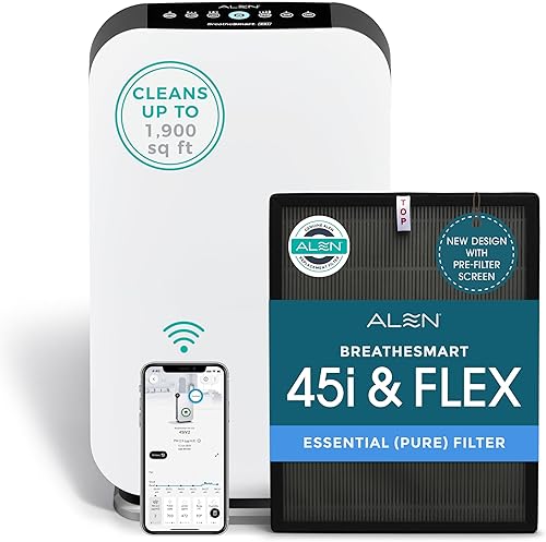 Miniatura 18 de Purificador de aire Alen BreatheSmart 45i HEPA con filtro puro para habitaciones grandes de hasta 1900 pies cuadrados. Perfecto para dormitorios y