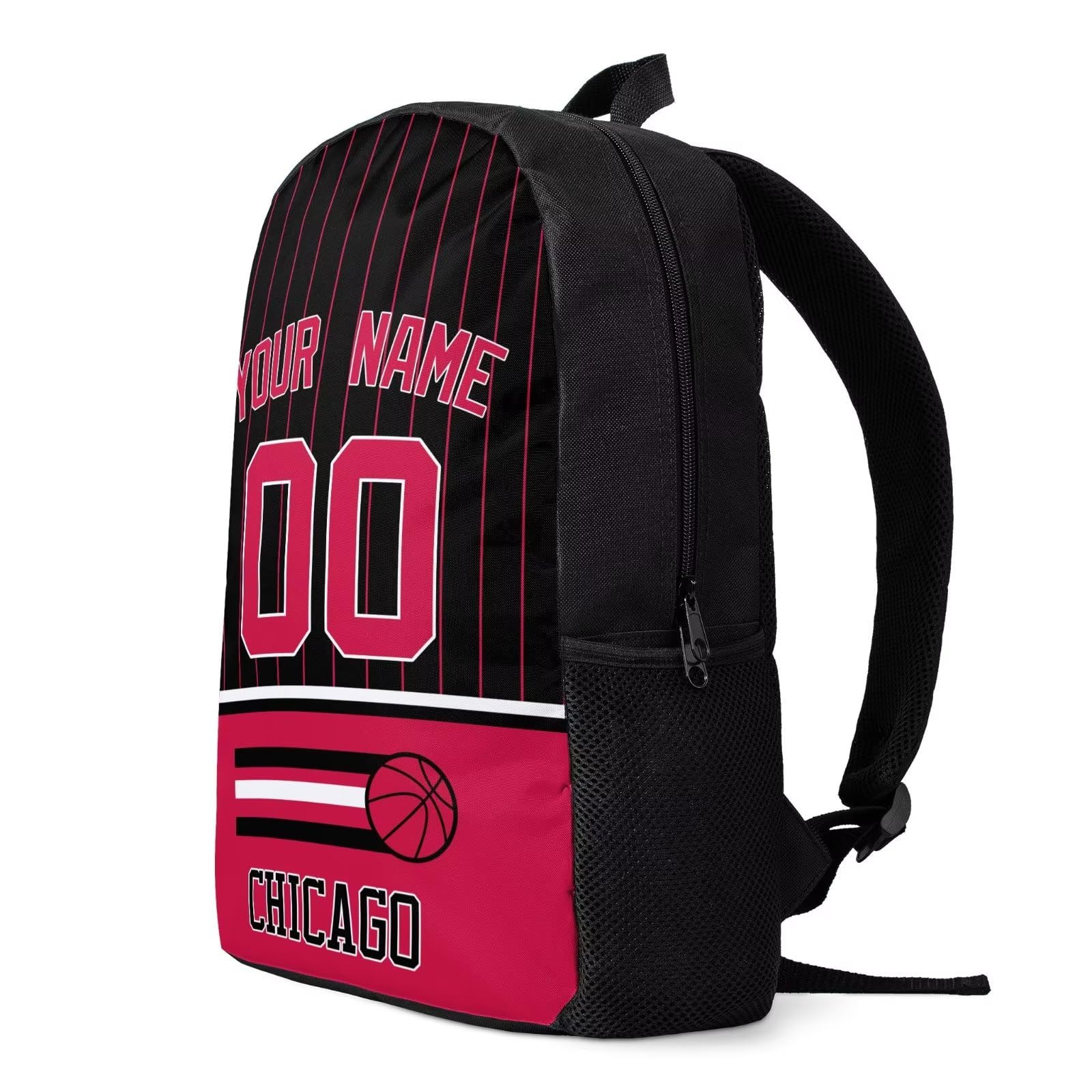 Chicago Custom Backpack High Capacity,Add Personalized Name And Number, Backpack for Men Women,Basketball Bags for Teenagers