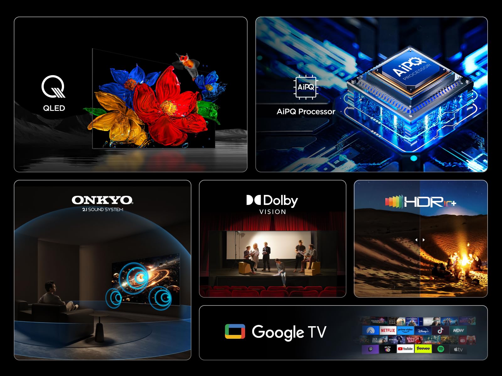 TCL 85T69C 85” QLED 60HZ 4K HDR, Google TV, Smart TV (Dolby Vision & Atmos, Motion clarity, Sistema audio Onkyo 2.1, compatibile con Google Assistant & Alexa), 2025