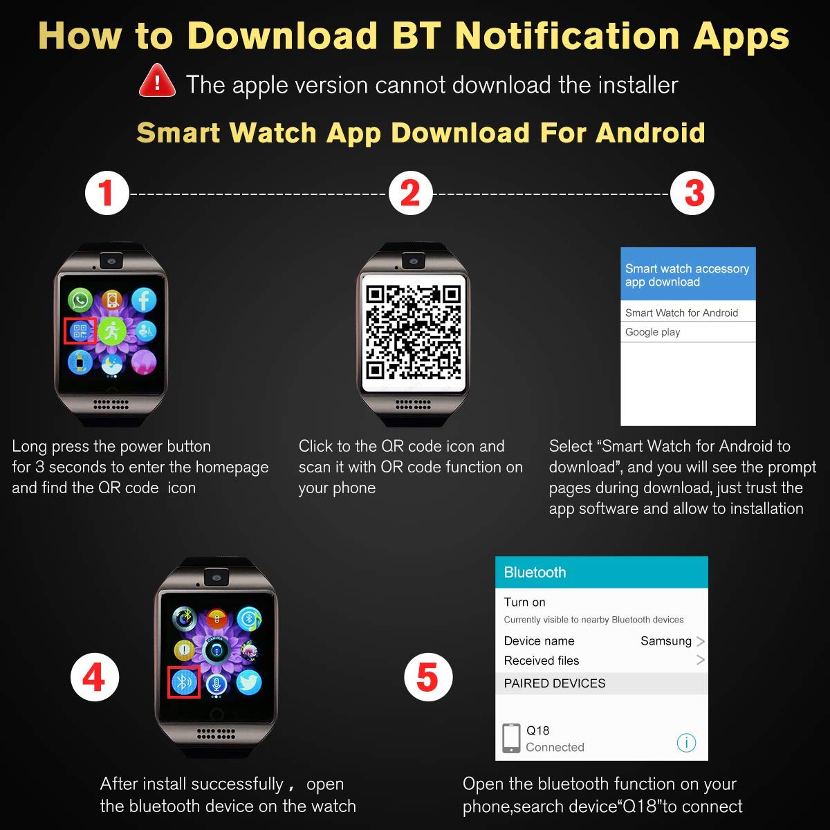 bt notification smart watch