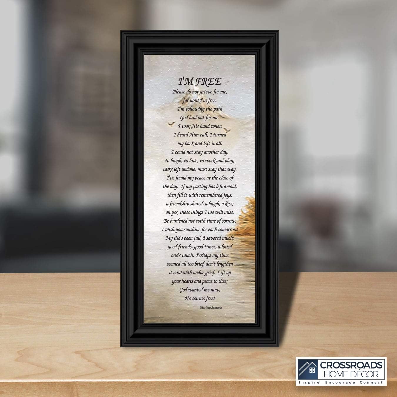 Crossroads Home Décor I’m Free Picture Frame, Memorial Frame, Memorial Picture Frames, Sympathy for Loss of Mom, Bereavement Present 7789B