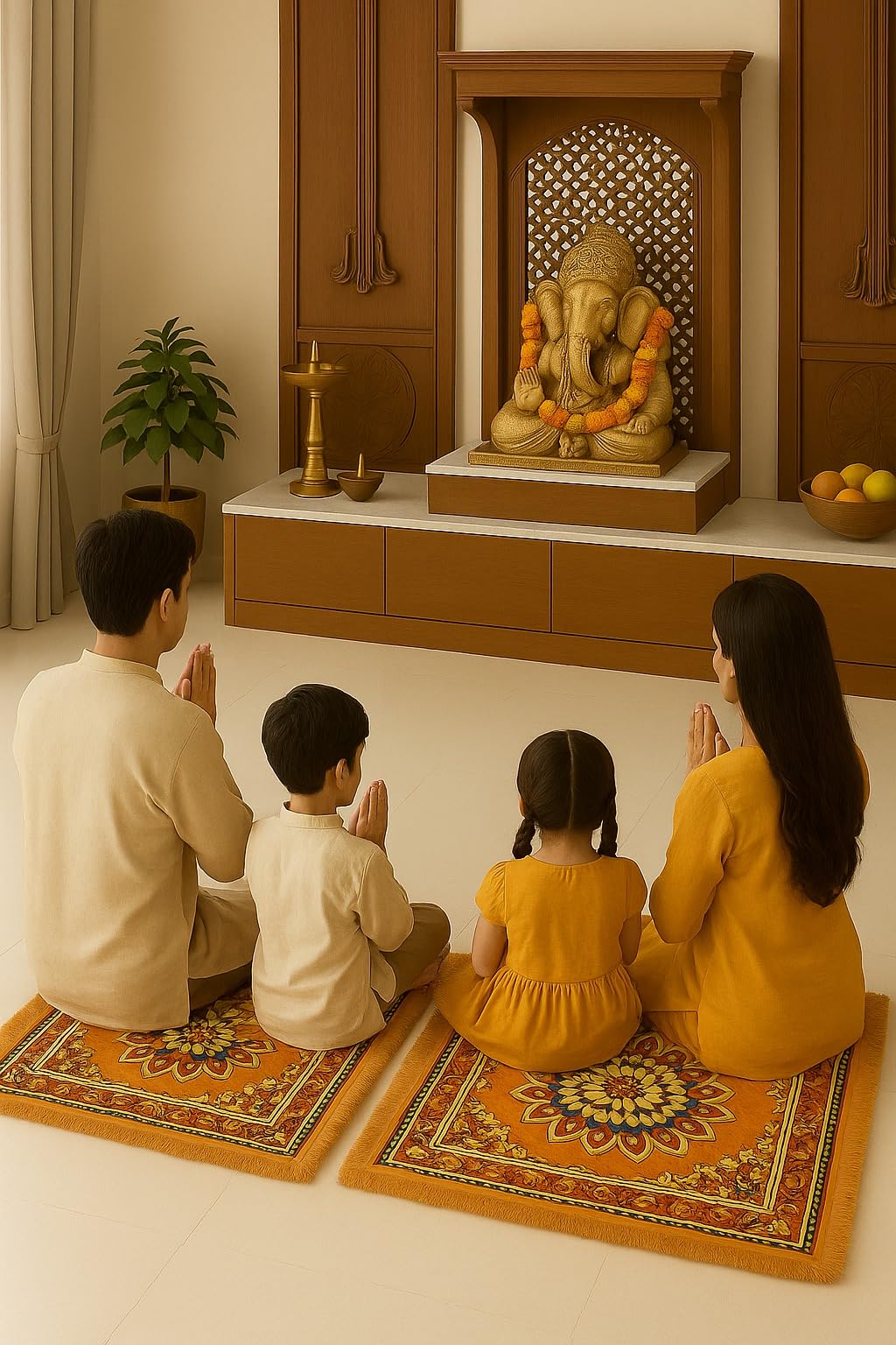 Velvet Prayer Mats - Soft & Elegant for Pooja -2