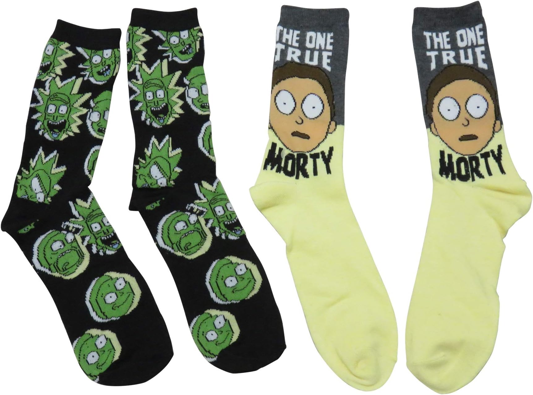 Rick and Morty One True Morty Crew Socks 2 Pair Pack New Licensed