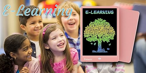 Miniatura 6 de Pokanic Colorida almohadilla LCD de dibujo tableta de aprendizaje y educación tabla de escritura borrable reutilizable juguete mágico para niños