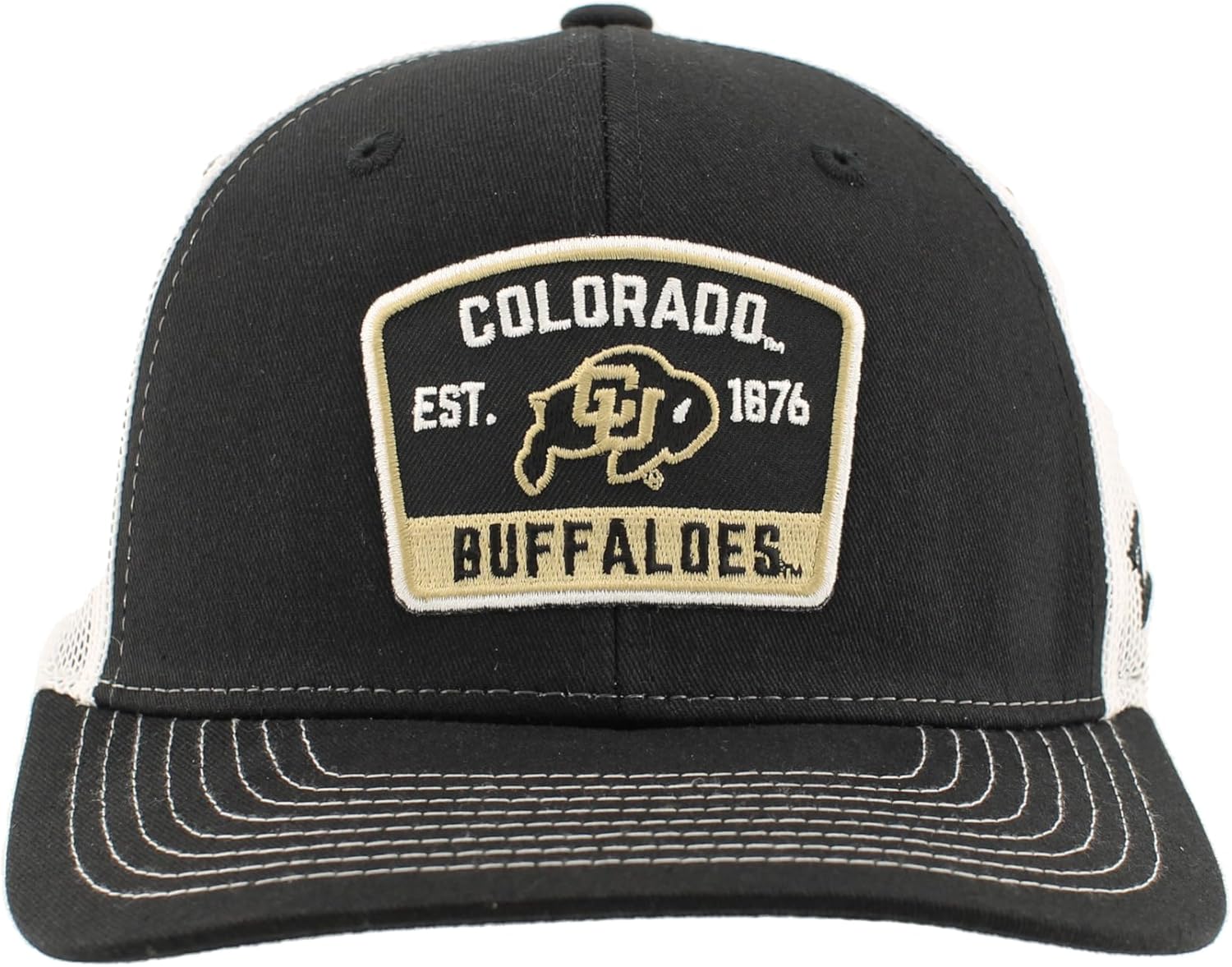 ZHATS Standard NCAA Officially Licensed Trucker Hat Dakota Switchback Patch Black White, One Size - Image 2