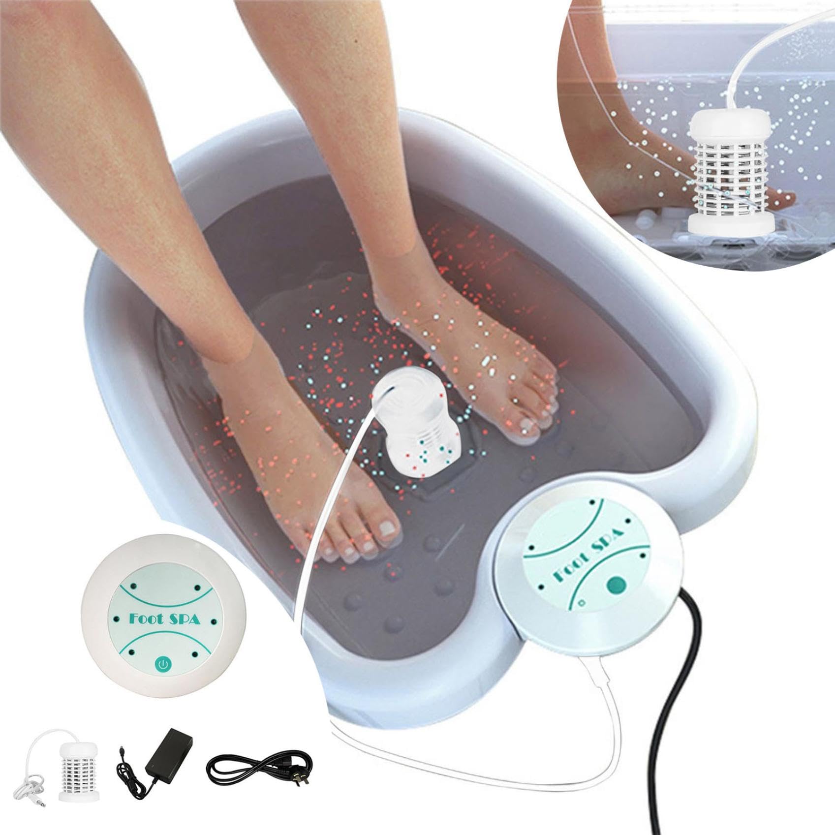 Ionisches Fußbad-Entgiftungsgerät, tragbares ionisches Fuß-Spa, Haushaltsgerät zur Entgiftung mit negativem Wasserstoff für das Fußbad für den Heim-Salon-Spa (ohne Wanne)