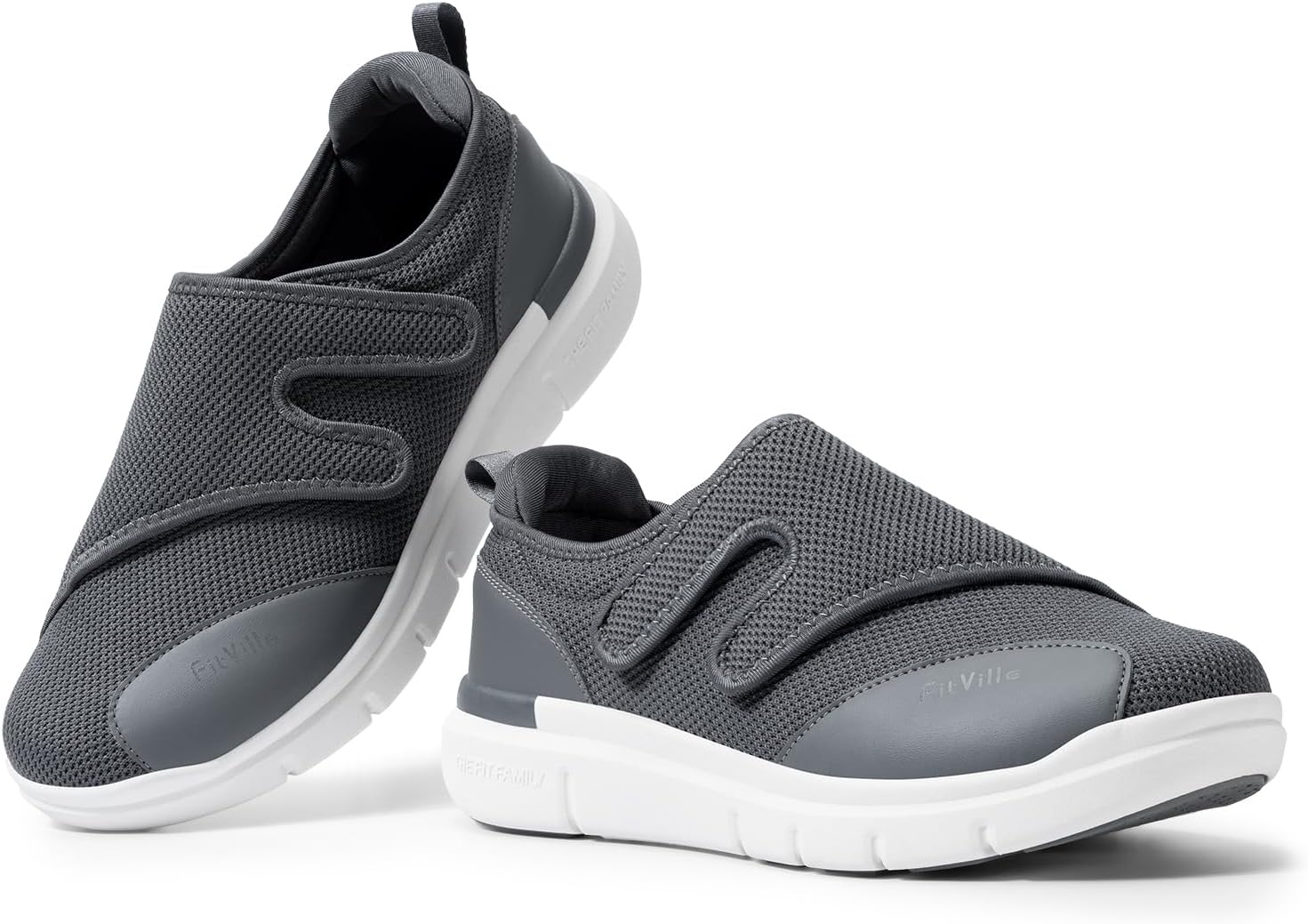 FitVille Diabetic Shoes for Men Extra Wide Width XX-Wide Orthopedic Slip-on Shoes Adjustable Closure Walking Sneakers with Arch Support Cushioning Therapeutic for Swollen Feet - Image 7