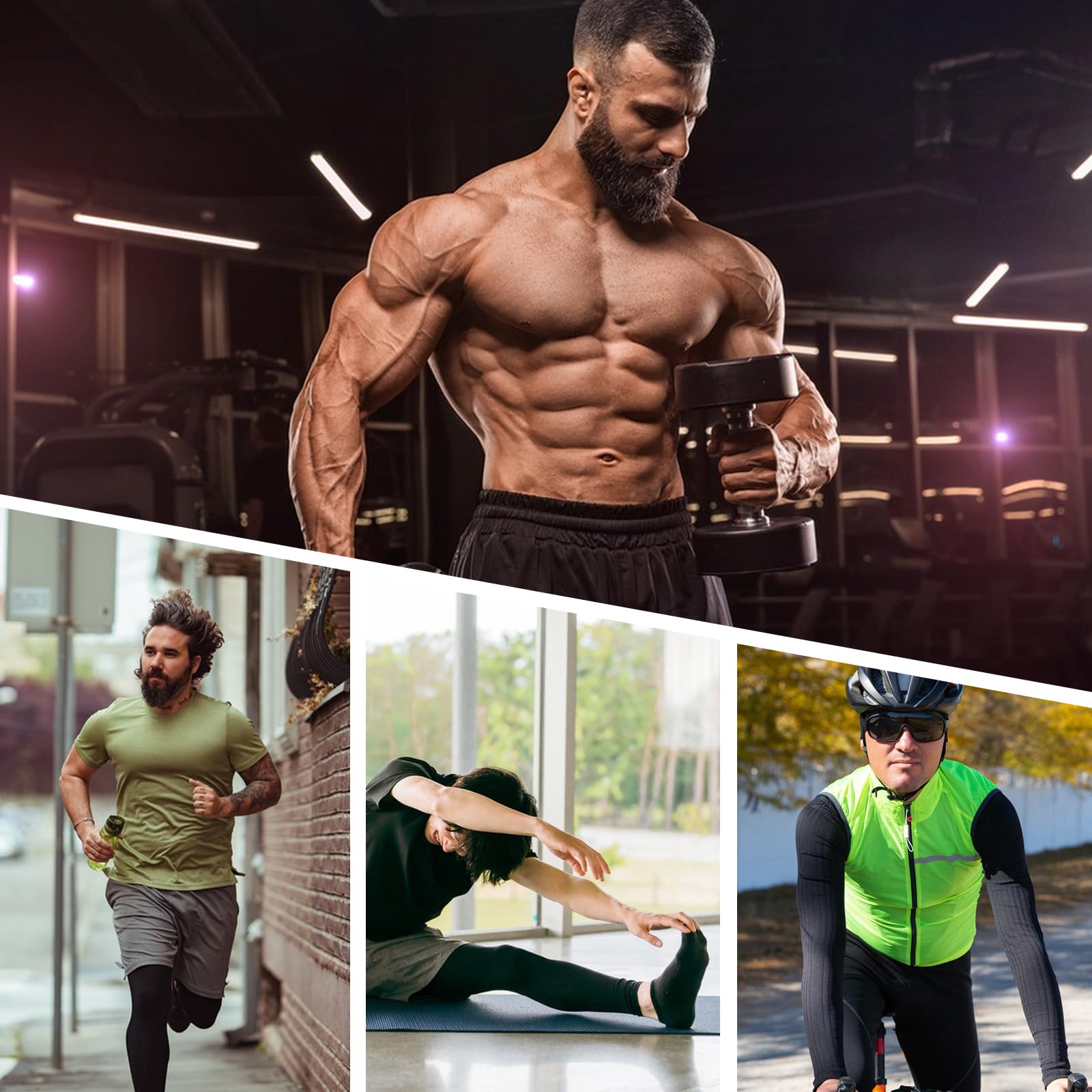 NuCamper Pantalones de Compresión para Hombres, Correr Baselayer Leggings, Secado Rápido, Entrenamiento Atlético
