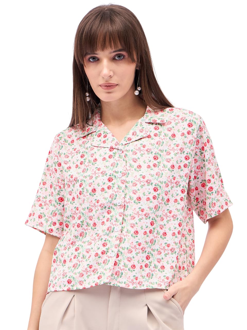 Women's Satin Printed Crop Tops for Women | Girls Jeans Top