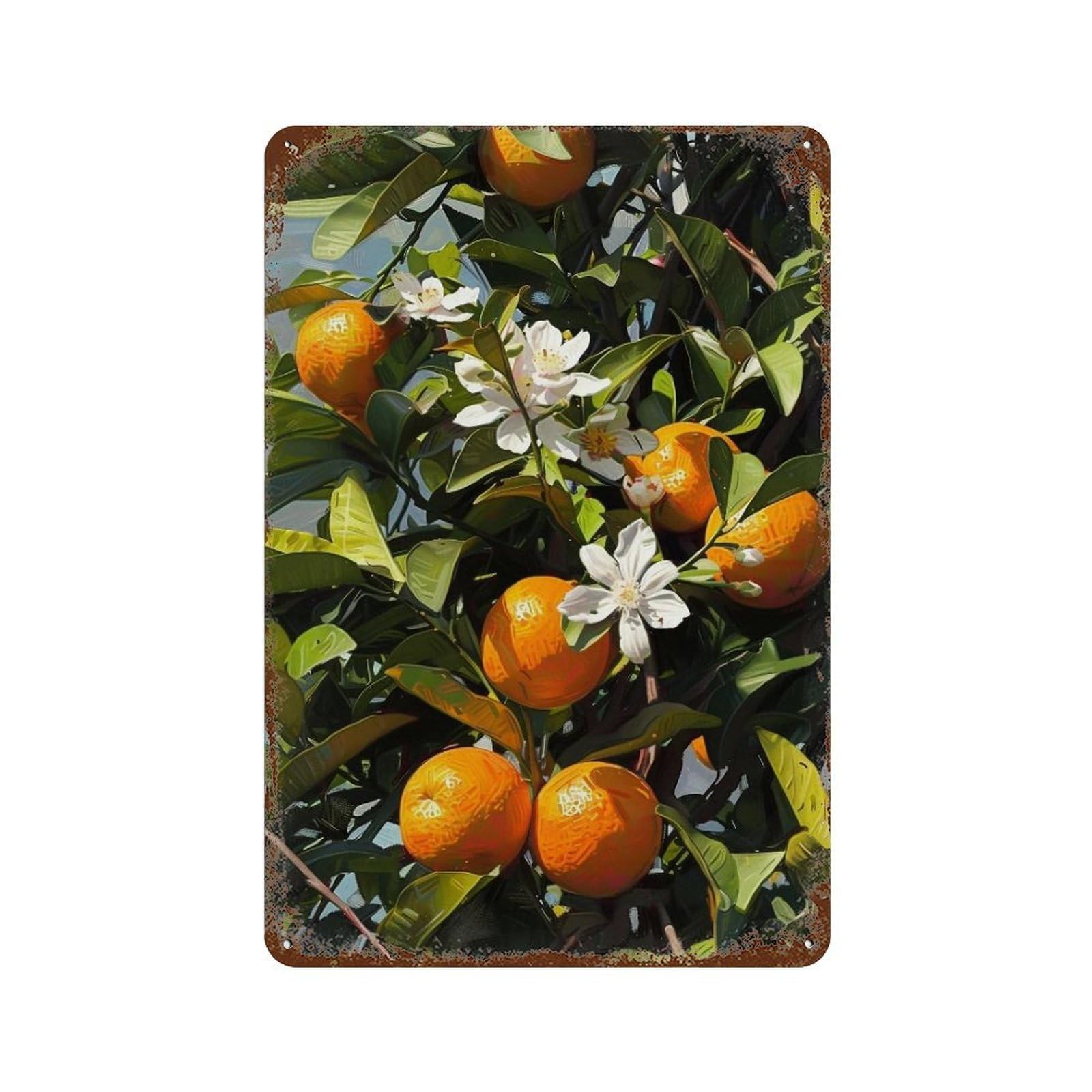 WUJHGRSG Sunny Citrus Grove (1) Wall Art Retro Iron Vintage Metal Tin Sign Poster Modern Decor for Home Cofffee Club Bar Shop Style 30x20cm