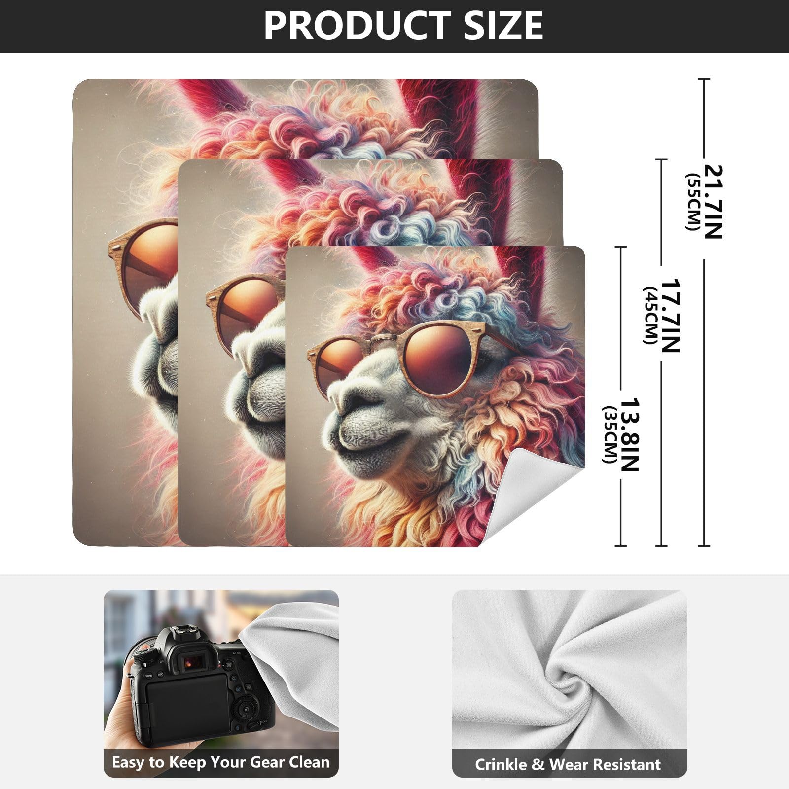 Joko Ivery Colorful Llama Sunglasses Beige Self-adhesive Cloth 17.7