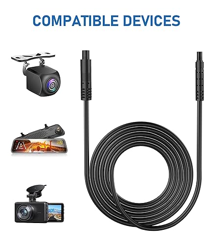 Miniatura 6 de YQMAJIM Cable de extensión de cámara de respaldo de 4 pines, (10 pies 4P) de cobre puro más grueso, cable de extensión de cámara de visión trasera,