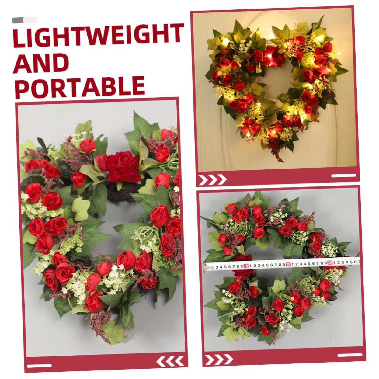 Ghirlanda Cuore Fiori Artificiali Decorazione Matrimonio e Feste Ghirlanda Da Appendere Elemento Di Design Classico Per Interni Ed Esterni Adatta e Occasioni Speciali