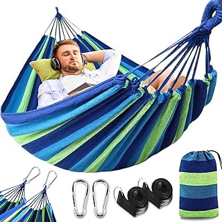 BUOAZR Hammock, 230 x 150 cm Outdoor Hammock, Travel Hammock, Load up to 260 Kg