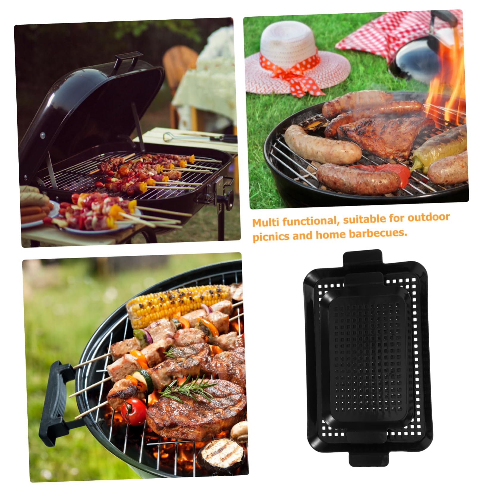 TOYANDONA 2piezas Placas De Parrilla Antiadherentes con Agujeros Rectangulares para Horno para Asar Verduras Pescado Carne y Mariscos Al Aire