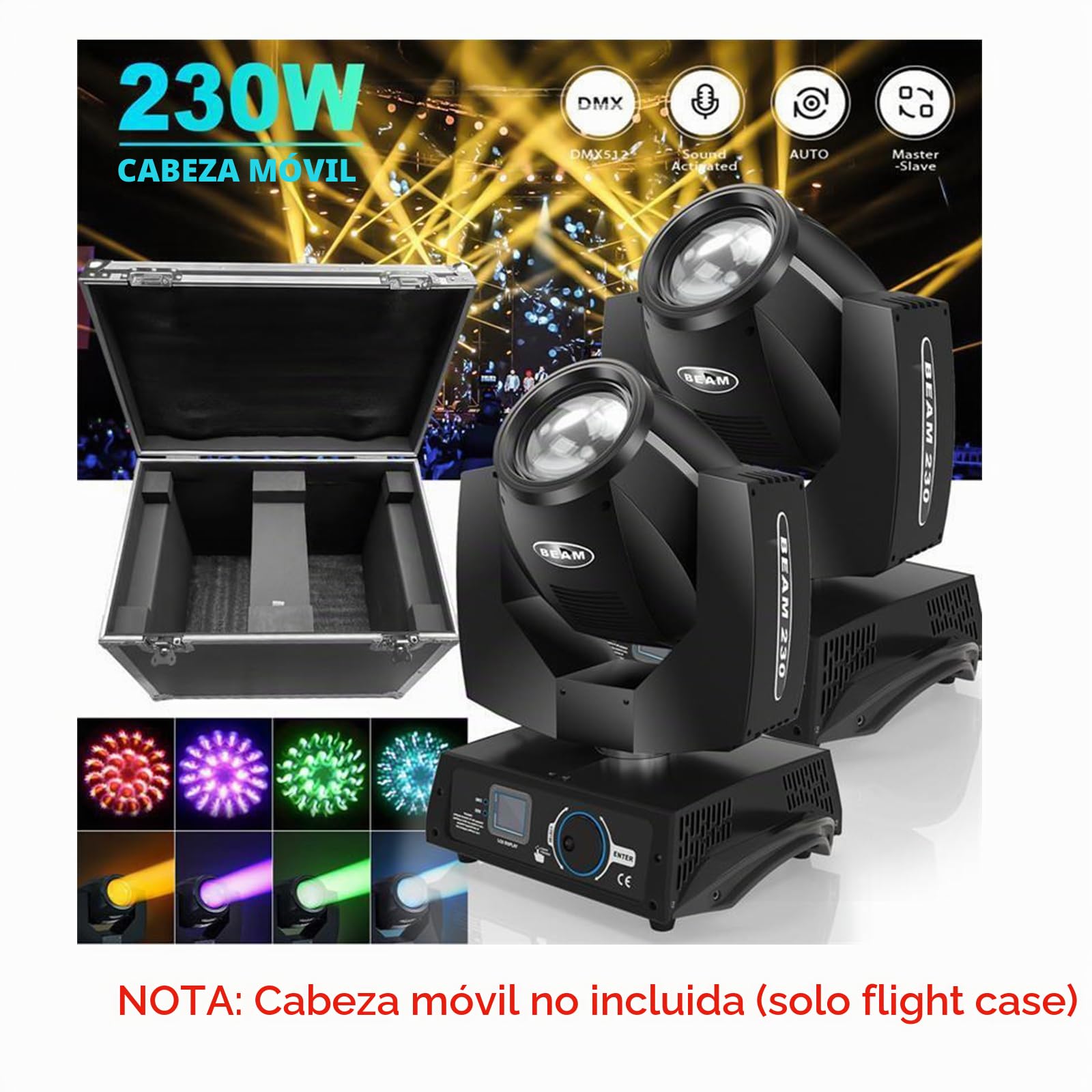 Fly Case Flightcase con Rueda Caja de Transporte para Cabeza Movil LED 230W 7R Moving head