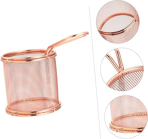 Miniatura 4 de Cesta de freidora profunda cesta de aperitivos fritos mini bandeja de aperitivos fritos freír alimentos cesta de oropel dorado cesta de pantalla de