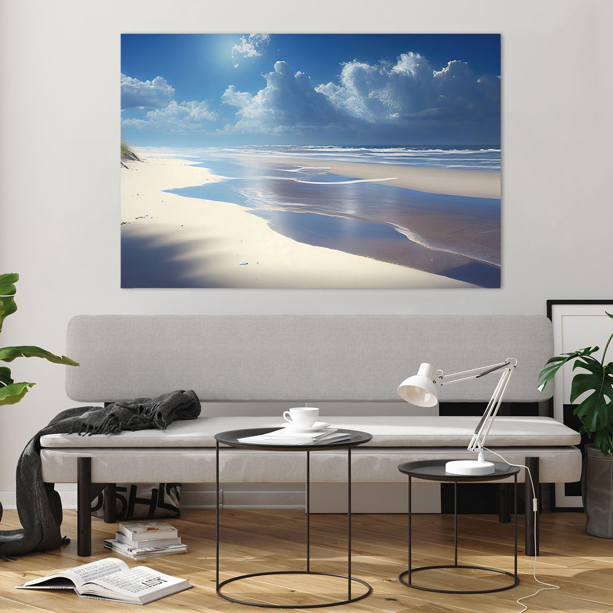 ARTTOR Vidrio Decorativo 120x80cm Moderno Horizontal Paisajes Marino - 5789 | Playa Océano Vacaciones Cuadro sobre Vidrio Grande Arte mural Dormitorio Cuadros de Pared Impresión en Cristal ARTTOR