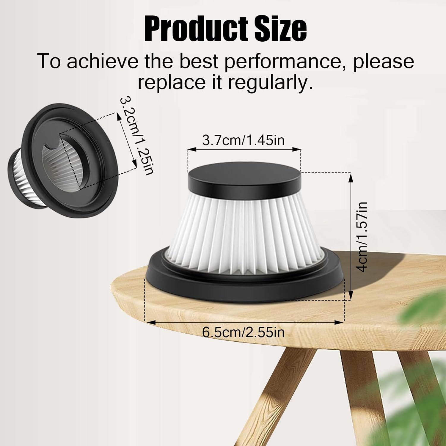 AMUSEGOOD 6 Pack HEPA Filter Replacement Compatible with Cordless Vacuum Cleaner as Seen on TV, Washable and Reusable Handheld Portable Vac Replacement Parts - Image 2