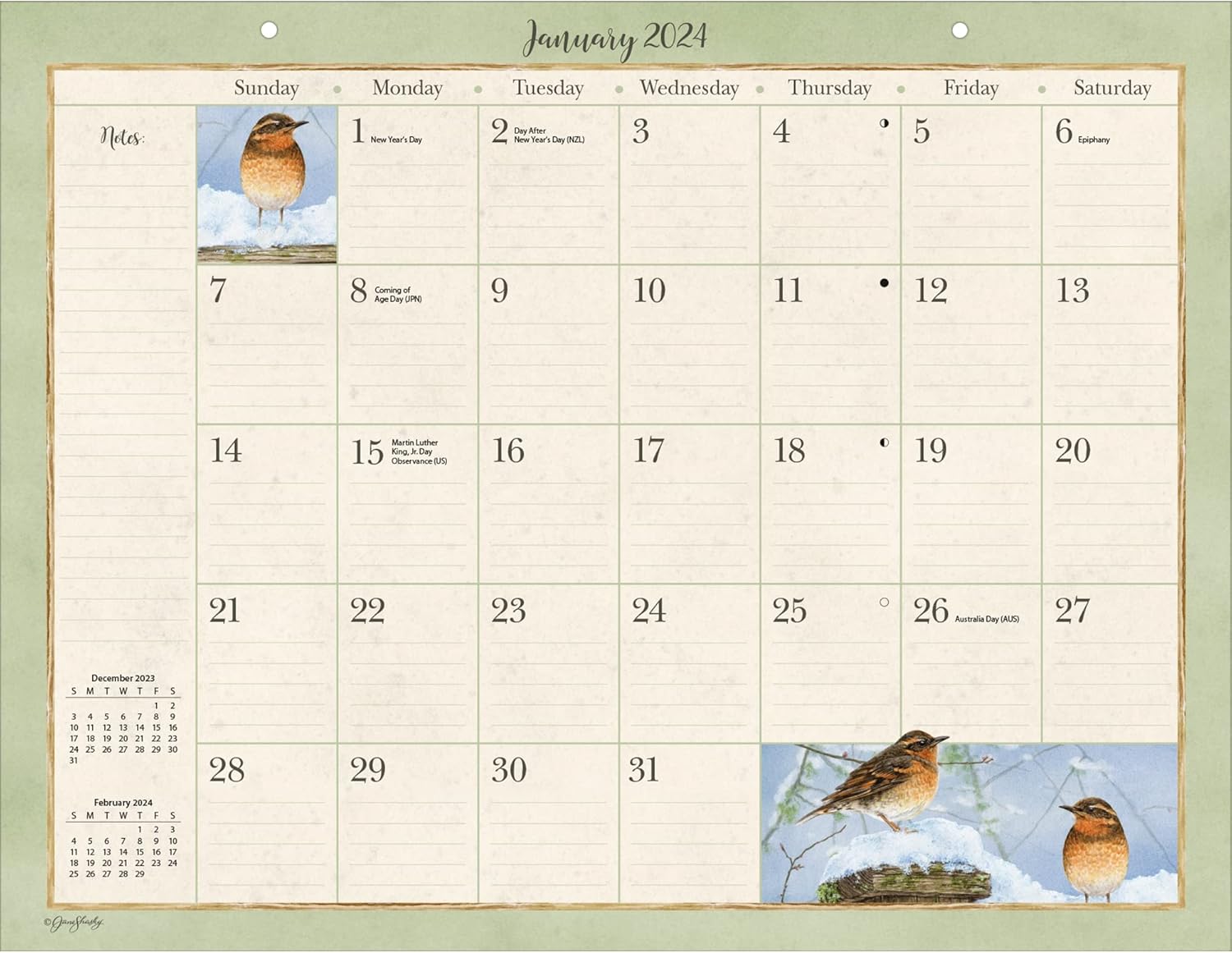 LANG Birds in The Garden 2024 Deskpad (24991010029)