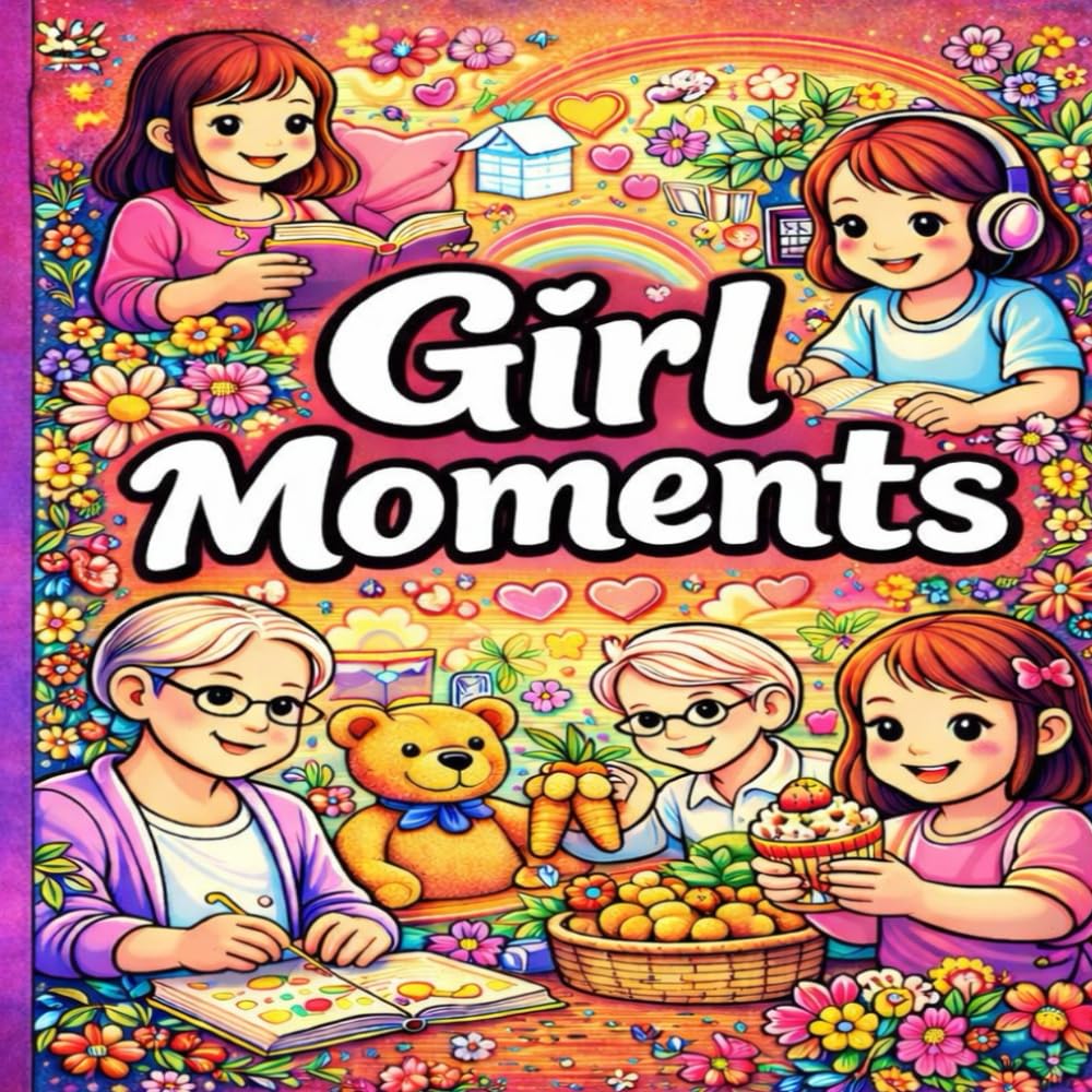 Girl Moments: A Cozy Coloring Book Filled with Cute, Happy Everyday Life: Sweet Little Girl Moments to Color and Smile