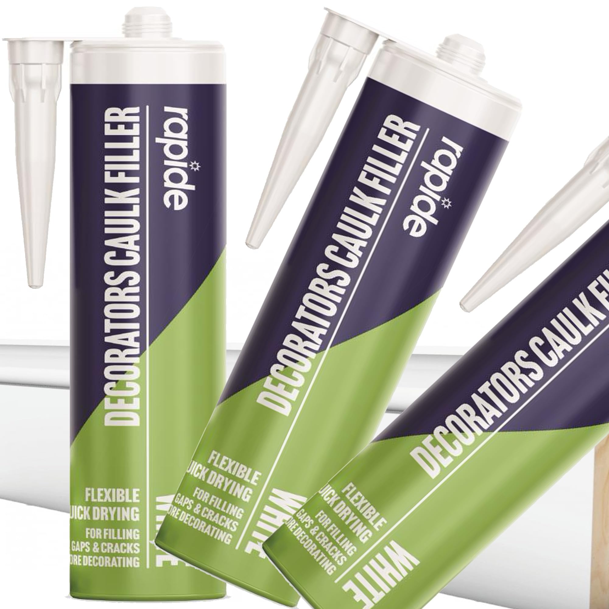 White Multi Use Decorators Caulk Gap & Crack Filler Sealant Easy To Apply Cartridge Waterproof (12)