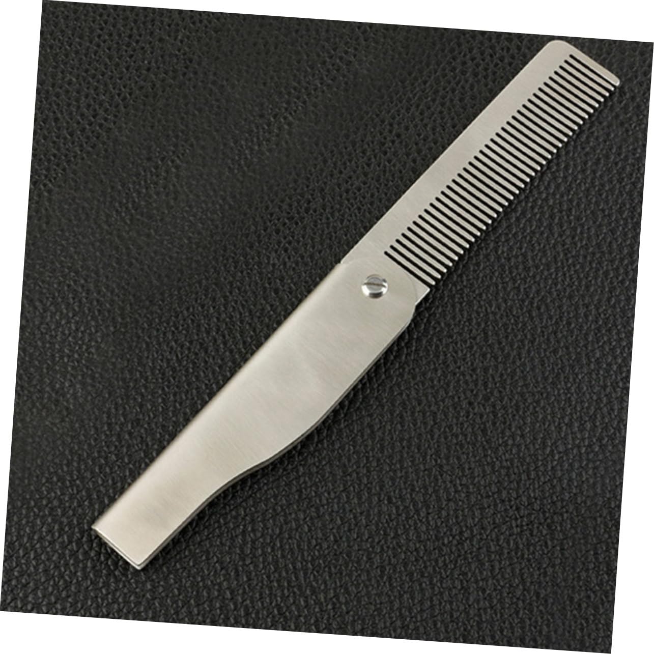 2pcs Men's Grooming Kit Portable Folding Comb Beard Brush for Men Women Retractable Pocket Styling Tool Mini Stainless Steel Hair Tool