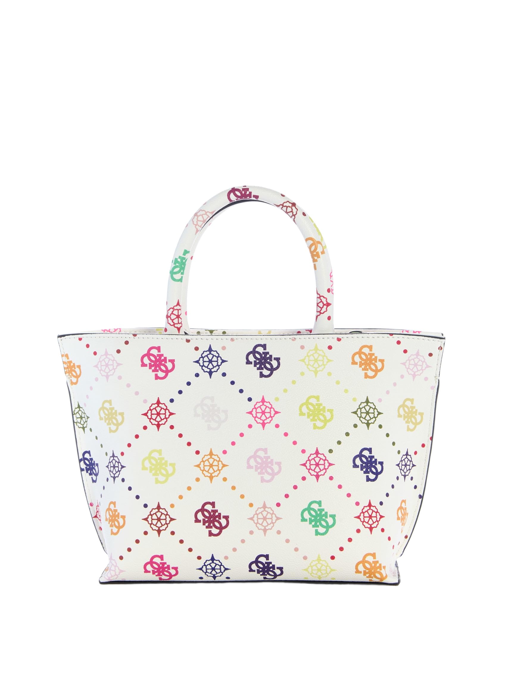 GUESS Handtasche Umhängetasche Emelie Logo Mini Tote Multi Logo weiß