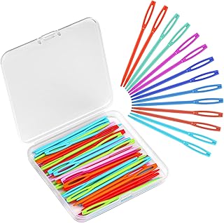 50PCS Plastic Sewing Needles, Large Eye Plastic Yarn Needles for Kids, 7cm/2.76inch Plastic Needles for Yarn and Craft Plastic Embroidery Needle for DIY Sewing Handmade Crafts