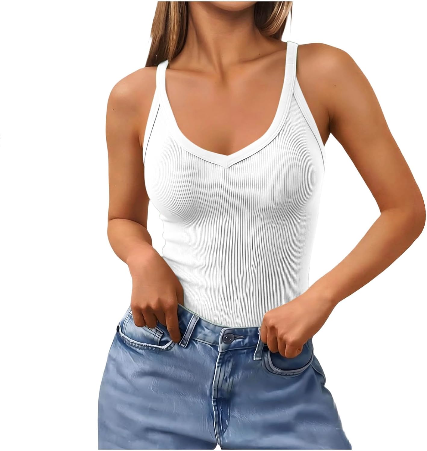 Workout Tank Tops for Women with Built in Bra,Removable Pads Racerback Sleeveless Gym Athletic Yoga Tops
