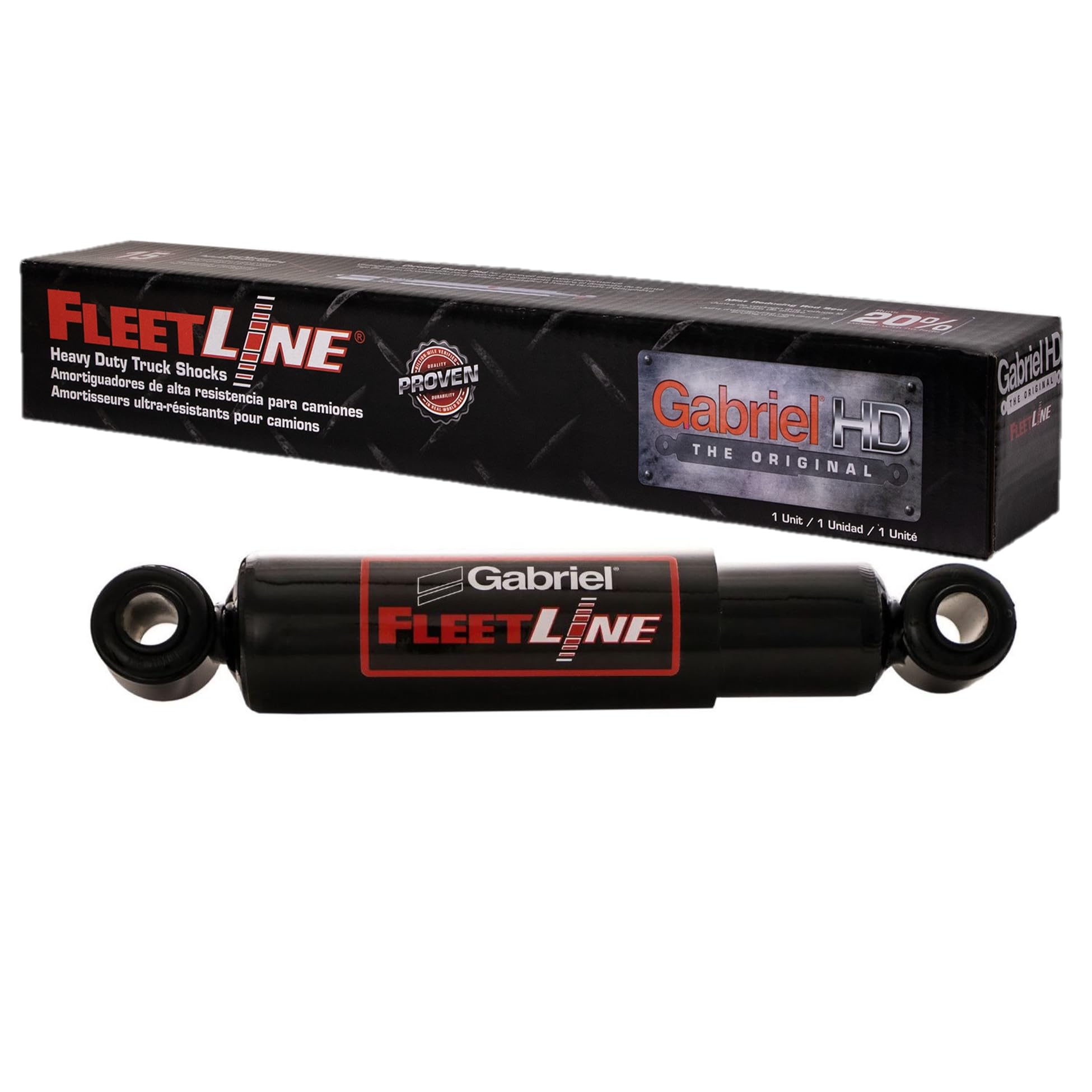 Gabriel 83204 FleetLine HD Truck Front/Rear Shocks Fits SAF Holland; Trailmobile; Tuthill; Watson &amp; Chalin, Truck, Tractor, Bus, Motorhome; OEM# 20960-01, 90044681, 90044017 10148