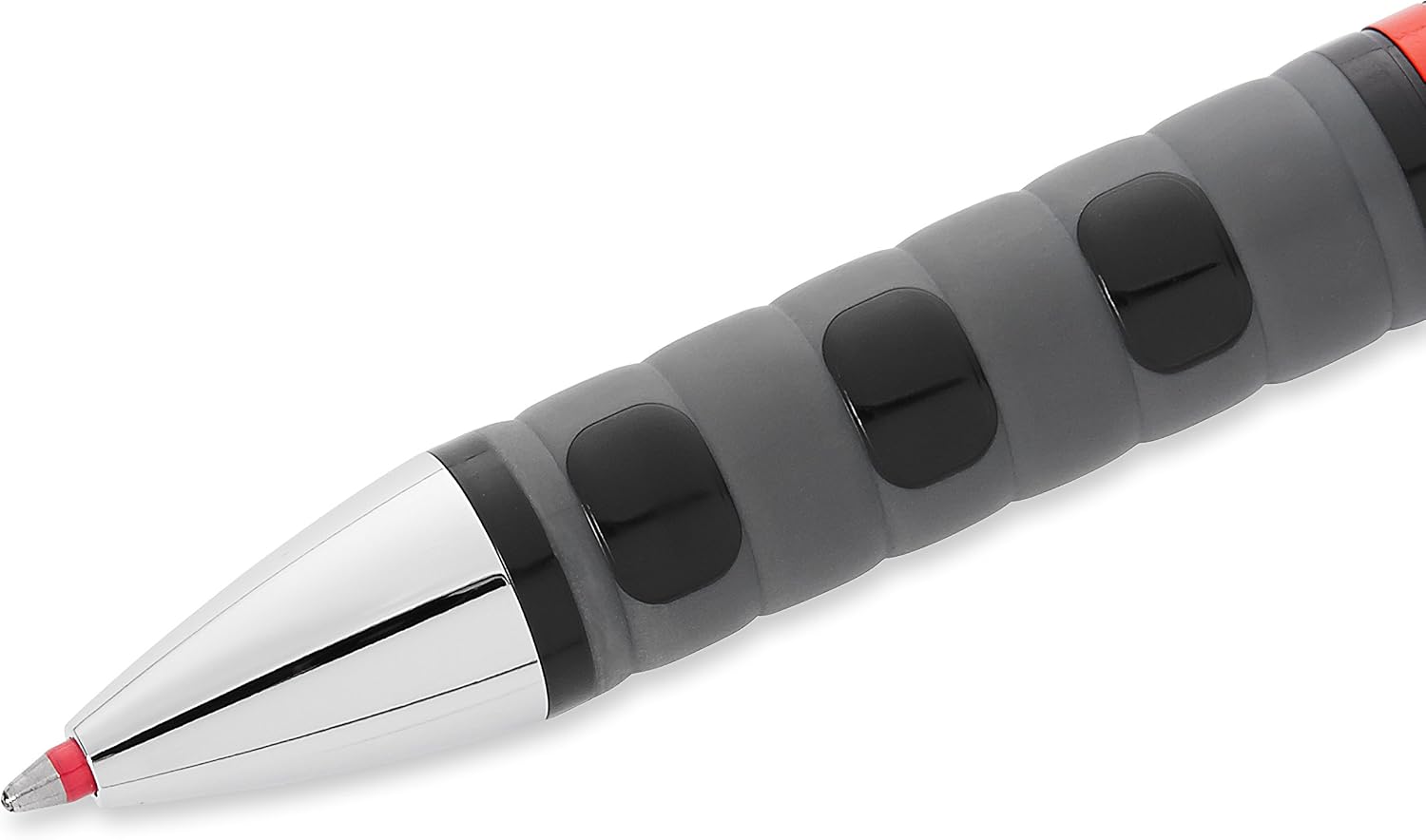 rOtring Tikky 3-in-1 Mechanical Pencil / Ballpoint Pen / Highlighting Pen, 0.7 mm, Black Barrel, Blue & Red Ink