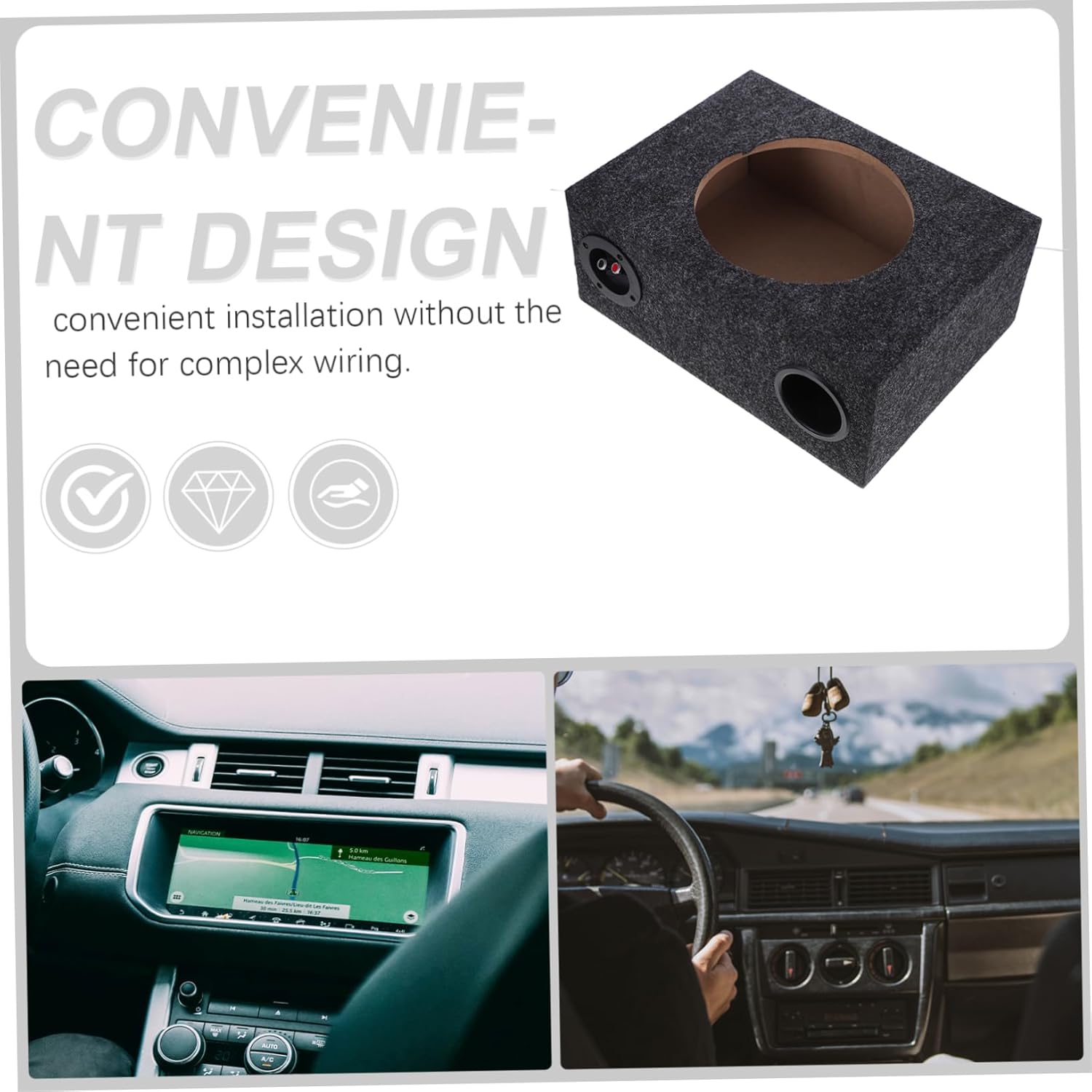 Vehicle Subwoofer Enclosure Box Lightweight Design for Easy Installation Durable Construction for Enhanced Audio Performance Automotive Interiors