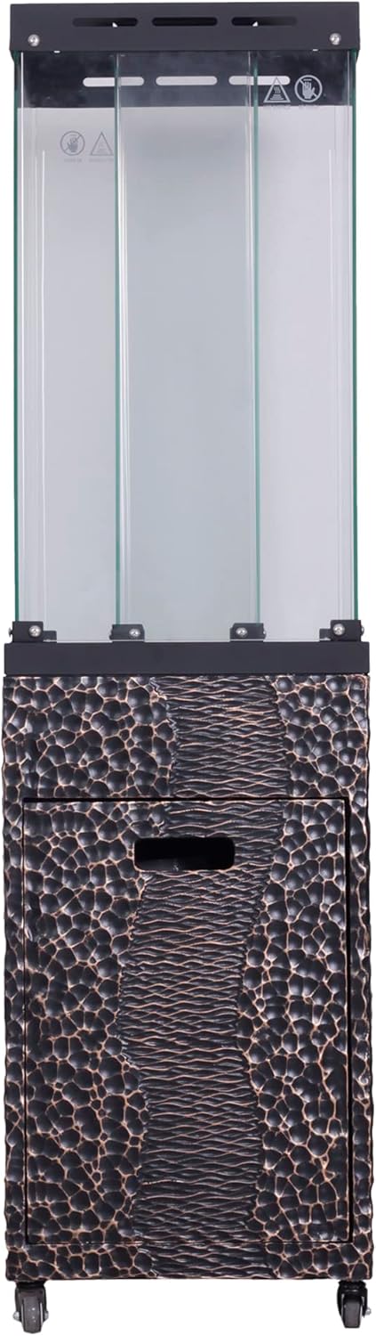 32" Square by 25" high Black Fire Table with Grey TerraFab top, Patterned Sides. (Grey (Concrete))