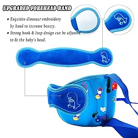 Letton Child Head Support for Car Seats - Adjustable Toddler Car Seat Head Holder Head Strap, Breathable Kids Headrest Neck Relief - A Comfortable Sleep Solution (Blue Dinosaur)