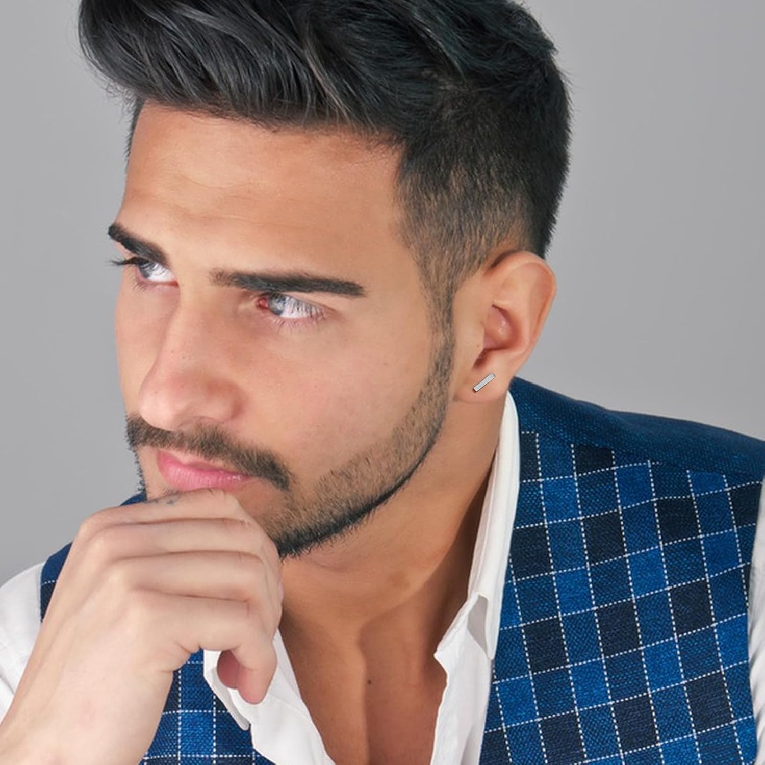 TGNEL Pure Titanium Earrings Studs Nickel-Free Hypoallergenic Earrings for Sensitive Ears, Dainty Hexagon/Triangle/Square/Rectangle Geometric Stud Earrings for Women Men - Image 2