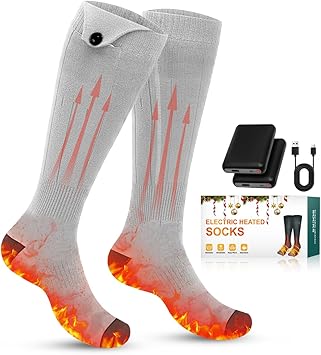 Heated Socks, 3 Heating Settings Washable Heated Sock for Fishing Skiing Hunting Hiking Riding Skating, Christmas Stocking Stuffers Gifts, 5000mAh Rechargeable Electric Socks for Men Women Heated Socks, 3 Heating Settings Washable Heated Sock for Fishing Skiing Hunting Hiking Riding Skating, Christmas Stocking Stuffers Gifts, 5000mAh Rechargeable Electric Socks for Men Women