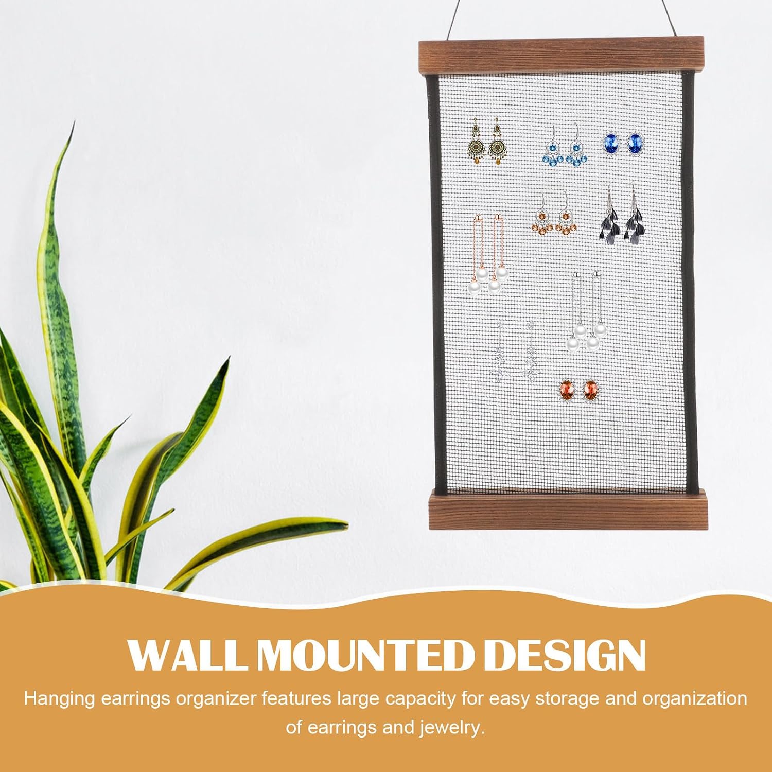 OUNONA 2pcs Wall Hanging Earring Organizer Jewelry Holder Rack image 3