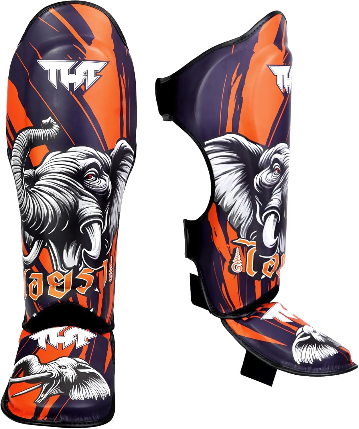 Tuff Sport Muay Thai Shin Guards, Microfibre Boxing Shin Pads for Men, Women, MMA Martial Arts Kickboxing Sparring Training Gear Lightweight & Durable (Aiyara, S)