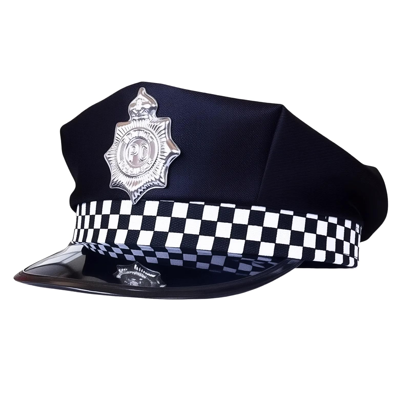 DVOFU Adult Police Cap with Checked Band Police Outfit Police Hat for Police Dress Up Pretend Play Accessory