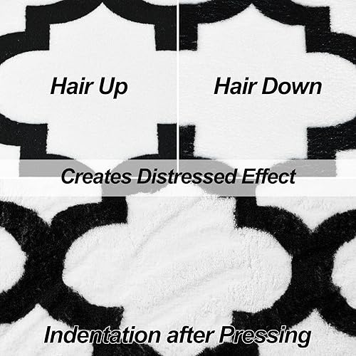 Miniatura 7 de Jelymark Shag - Alfombra marroquí para sala de estar, alfombra geométrica moderna de 4 x 6 pies, alfombra de piso de lana sintética envejecida,