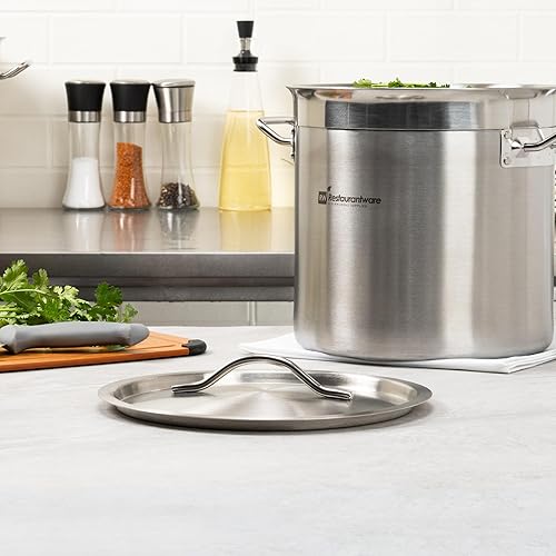 Miniatura 6 de Restaurantware Solo tapa tapa Met Lux para sartén de inducción, 1 tapa para sartén profunda de 7.5 y 13.5 cuartos de galón, tapa de acero inoxidable
