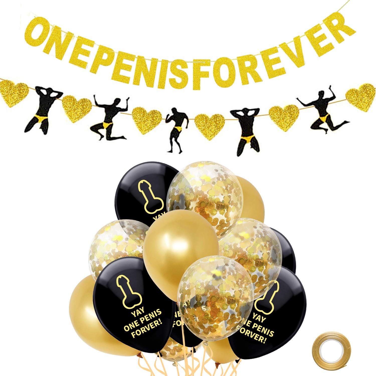 Nelton One Penforever Banner and 24 Balloons For Bridal Shower Bachelorette Party Decorations