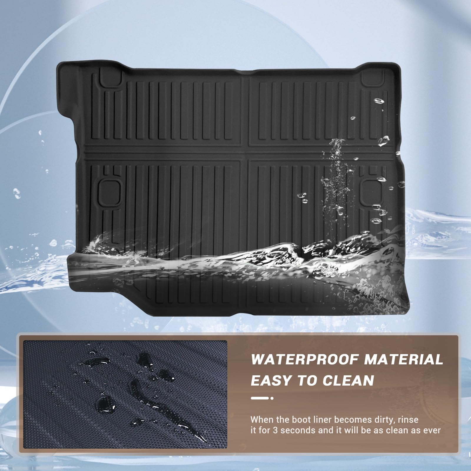 YEE PIN Mata do bagażnika kompatybilna z Jeep Wrangler JL 4XE 2021-2023 2024, do bagażnika z audio, gumowa mata do bagażnika, TPE, mata gumowa, wysoka krawędź, organizer antypoślizgowy