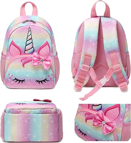 Miniatura 7 de Octsky Linda mochila para niños pequeños, mini mochila de viaje para niños, Unicornio Rosa, mini, Mochila pequeña