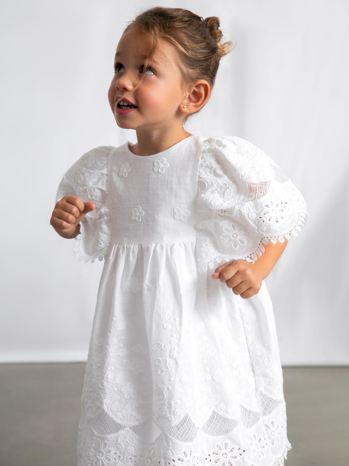 Mayoral Vestido Algodon Bordado para niña Blanco
