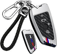 ontto Key Case with Key Fob Suitable for BMW 2 Series 3 Series 5 Series 6 Series 7 Series 8 Series X1 X2 X3 X4 X5 X6 X7 Z4 G29 G20 G32 GT G11 F39 Car Key Case Metal Protective Key Cover 4 Buttons