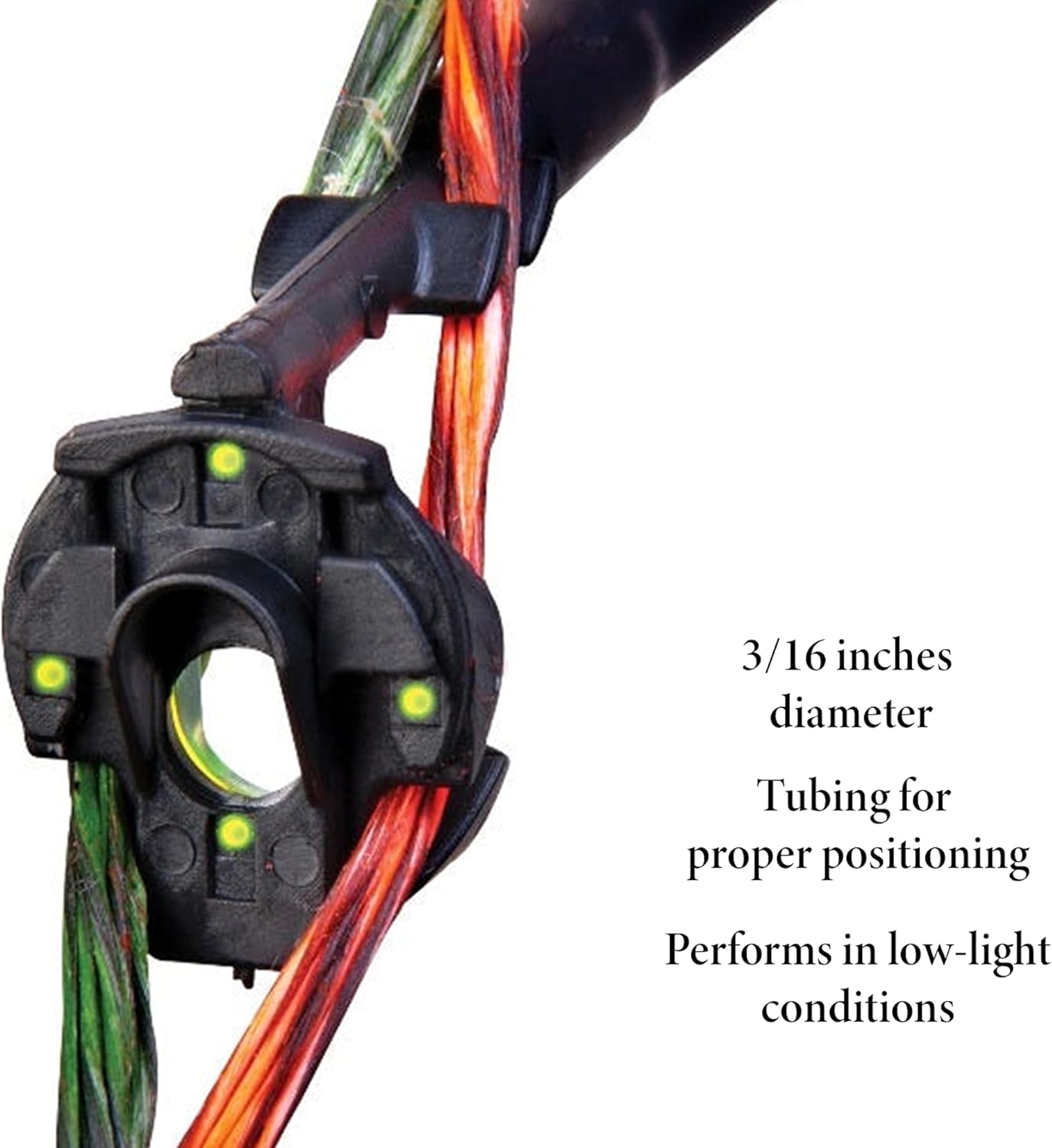 Truglo Glo Brite Durable Lightweight Effective Versatile Easily Attached Hunting Archery Peep Sight w/Tubing & Green Insert - 3/16' Diameter