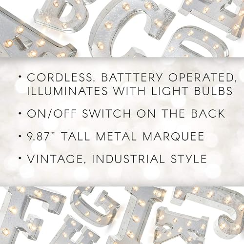 Vista 31 de Darice - Cartel de metal plateado con forma de letra Plata